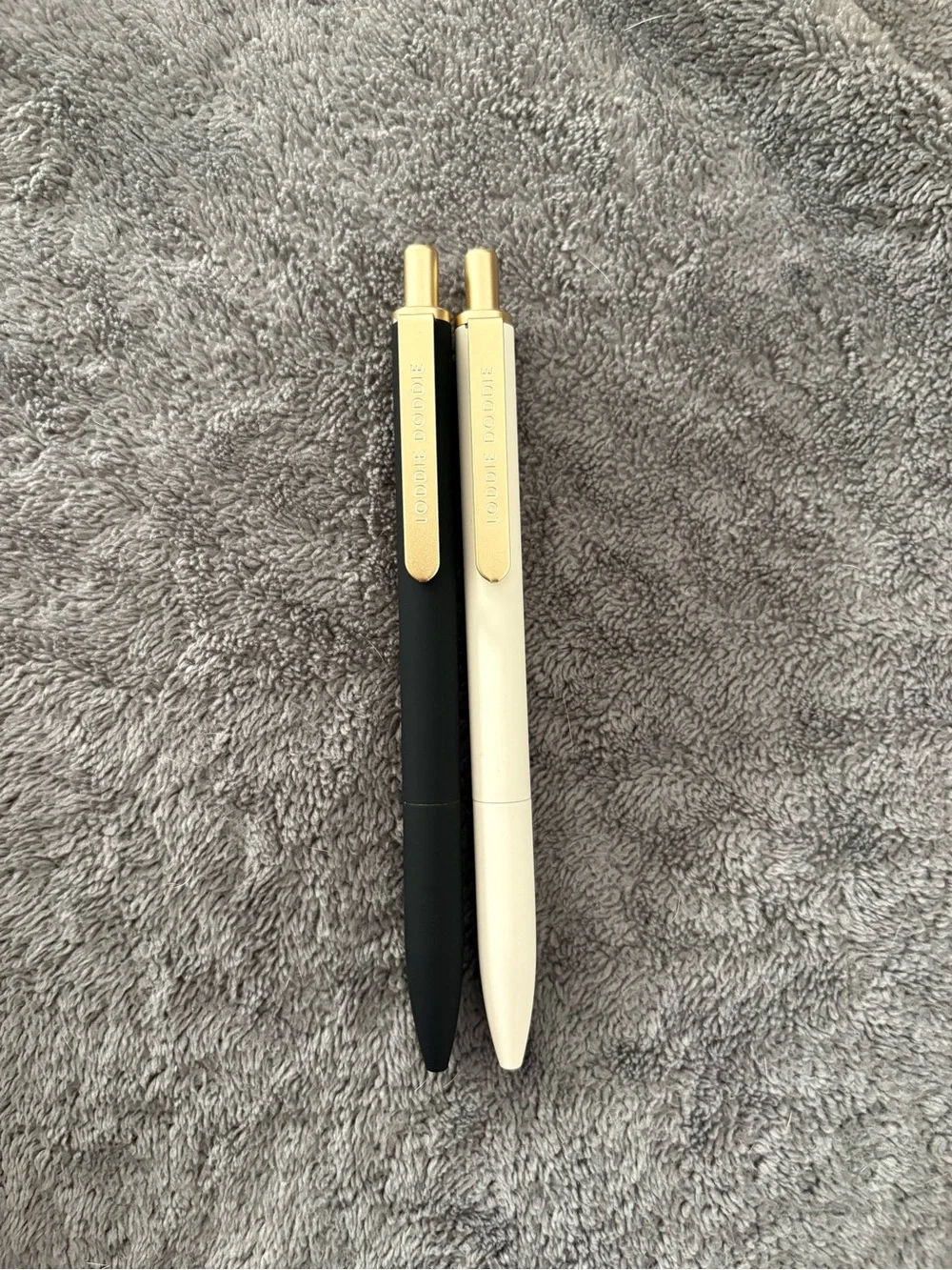 Black and Cream Gold-Trim Ballpoint Pens